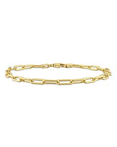 AMOUR 3.5mm Paperclip Chain Bracelet In Yellow Plated Sterling Silver, 7.5 In