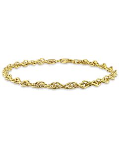 AMOUR 3.7mm Singapore Bracelet In Yellow Plated Sterling Silver 9
