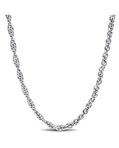 AMOUR 3.7mm Singapore Necklace In Sterling Silver, 18