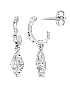 AMOUR 3/8 CT TDW Diamond Dangle Earrings In 14K White Gold