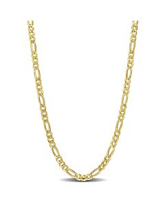 AMOUR 3.8mm Figaro Chain Necklace In Yellow Plated Sterling Silver, 18 In