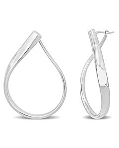 AMOUR 30mm Twisted Hoop Earrings In 14K White Gold