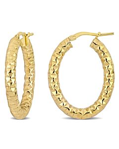 AMOUR 31 Mm Diamond Cut Hoop Earrings In Yellow Plated Sterling Silver