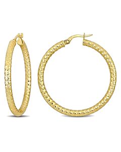 AMOUR 36mm Textured Hoop Earrings In 14K Yellow Gold