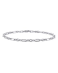 Amour 3mm Figaro Rolo Chain Bracelet in Sterling Silver