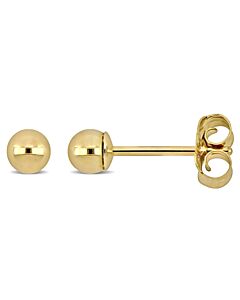 Amour 3mm Gold Ball Earrings in 10k Yellow Gold