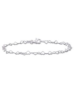 Amour 3mm Heart Link Bracelet with Lobster Clasp in Sterling Silver