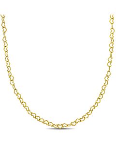 Amour 3mm Heart Link Necklace in 14k Yellow Gold - 16 in
