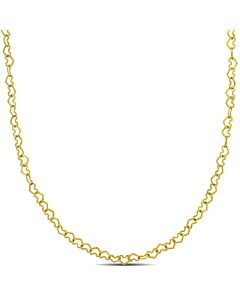 Amour 3mm Heart Link Necklace in 14k Yellow Gold - 20 in