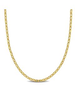 AMOUR 3 Mm Mariner Link Necklace with Chain In 14K Yellow Gold