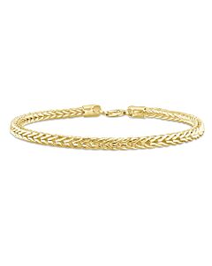 Amour 4.2mm Foxtail Chain Bracelet in 18k Yellow Gold Plated Sterling Silver
