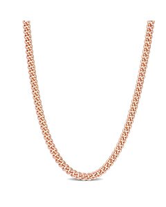 AMOUR 4.4mm Curb Link Chain Necklace In Rose Plated Sterling Silver, 20 In