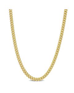 AMOUR 4.4mm Curb Link Chain Necklace In Yellow Plated Sterling Silver, 18 In