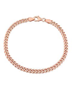 AMOUR 4.4mm Curb Link Chain Bracelet In Rose Plated Sterling Silver, 7.5 In