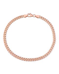 AMOUR 4.4mm Curb Link Chain Bracelet In Rose Plated Sterling Silver - 9 In.