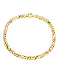 AMOUR 4.4mm Curb Link Chain Bracelet In Yellow Plated Sterling Silver, 7.5 In
