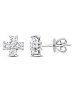 AMOUR 4/5 CT TW Diamond 4-sTone Stud Earrings In Platinum
