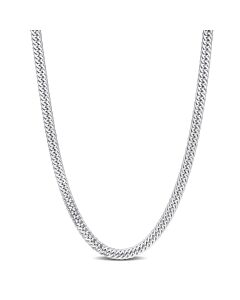 AMOUR Double Curb Link Chain Necklace In Sterling Silver, 18 In