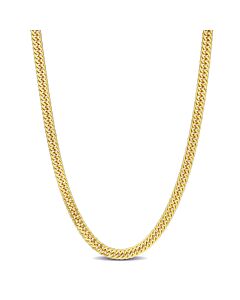 AMOUR Double Curb Link Chain Necklace In Yellow Plated Sterling Silver, 24 In
