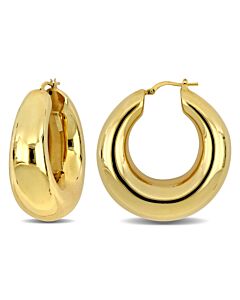 AMOUR 40mm Hoop Earrings In Yellow Plated Sterling Silver