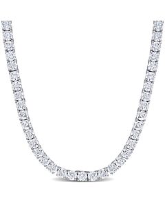AMOUR 46 1/3 CT TGW Cubic Zirconia Tennis Necklace In Sterling Silver