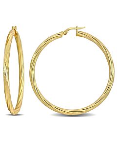 Amour 46.5mm Twisted Hoop Earrings in 14k Yellow Gold