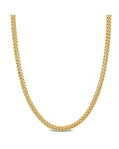 AMOUR 5.2 Mm Unisex Curb Link Necklace with Chain In 10K Yellow Gold