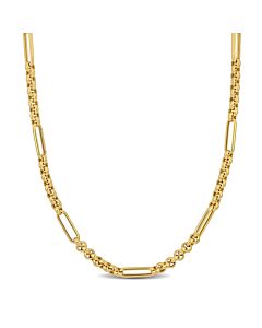 AMOUR 5.3mm Mm Rolo Station Link Necklace In 14K Yellow Gold, 16 In