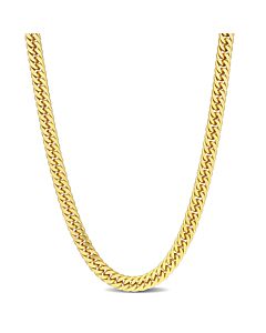 AMOUR 5.5mm Double Curb Link Chain Necklace In Yellow Plated Sterling Silver, 18 In