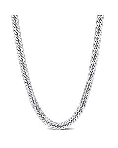 AMOUR 5.5mm Double Curb Link Chain Necklace In Sterling Silver, 24 In