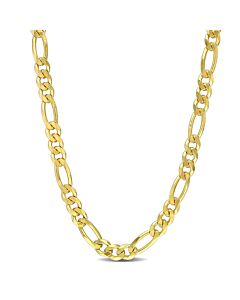 AMOUR 5.5mm Figaro Chain Necklace In Yellow Plated Sterling Silver, 18 In