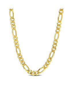AMOUR 5.5mm Figaro Chain Necklace In Yellow Plated Sterling Silver, 24 In