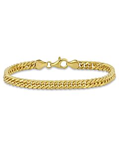 Amour 5.5mm Double Curb Link Chain Bracelet in 18k Yellow Gold Plated Sterling Silver