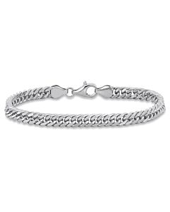 Amour 5.5mm Double Curb Link Chain Bracelet in Sterling Silver