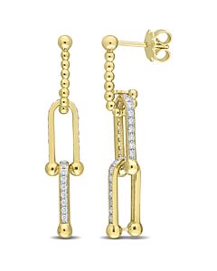 AMOUR 5/8 CT TW Diamond Link Drop Earrings In 14K Yellow Gold