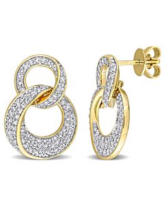 AMOUR 5/8 CT TDW Diamond Open Design Geometric Earrings In 14K Yellow Gold