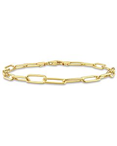 AMOUR 5mm Paperclip Chain Bracelet In Yellow Plated Sterling Silver, 9 In