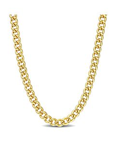 AMOUR 6.5mm Curb Link Chain Necklace In Yellow Plated Sterling Silver, 20 In
