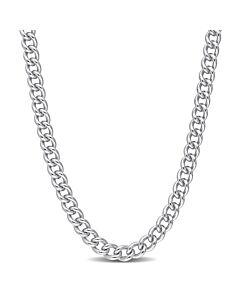 AMOUR 6.5mm Curb Link Chain Necklace In Sterling Silver, 20 In