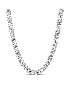 AMOUR 6.5mm Curb Link Chain Necklace In Sterling Silver, 24 In