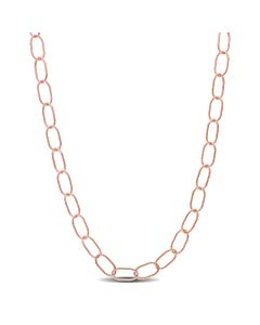 AMOUR Twisted Rolo Chain Necklace In Rose Plated Sterling Silver, 30 In
