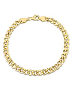 AMOUR 6.5mm Curb Link Chain Bracelet In Yellow Plated Sterling Silver, 9 In