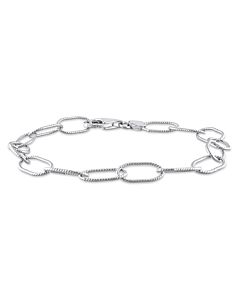 AMOUR 6.5mm Rolo Chain Link Bracelet In Sterling Silver, 9 In