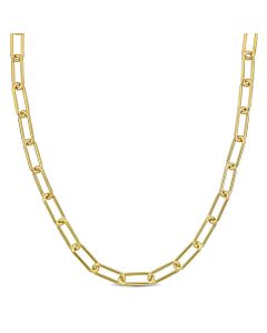 AMOUR 6mm Paperclip Chain Necklace In Yellow Plated Sterling Silver, 16 In