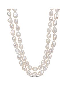 AMOUR 9-10mm Freshwater Cultured Pearl Graduated Endless Pearl Strand Necklace, 64 In