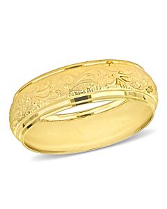 Amour 6mm Antique Filigree Wedding Band in 14k Yellow Gold