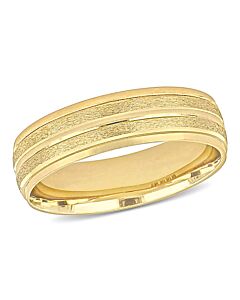 Amour 6mm Double Row Textured Wedding Band in 14k Yellow Gold