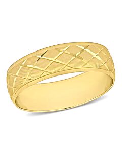 Amour 6mm Lattice Wedding Band in 14k Yellow Gold
