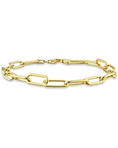 AMOUR 6mm Paperclip Chain Bracelet In Yellow Plated Sterling Silver, 9 In