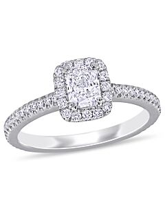 Amour 7/8 CT TW Diamond Halo Engagement Ring in 14k White Gold